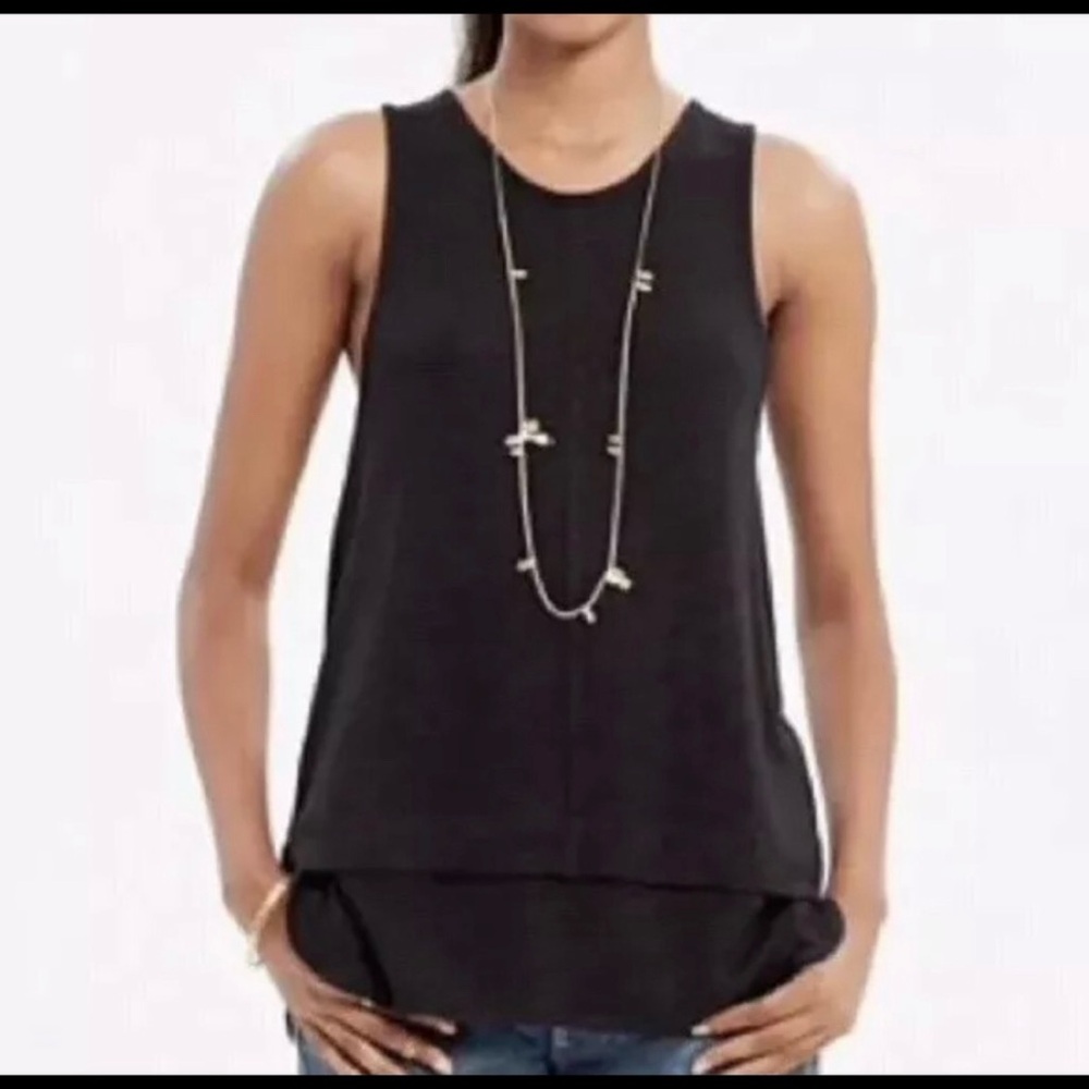 MADEWELL Black Sleeveless Keyhole Back Tank Top Size S